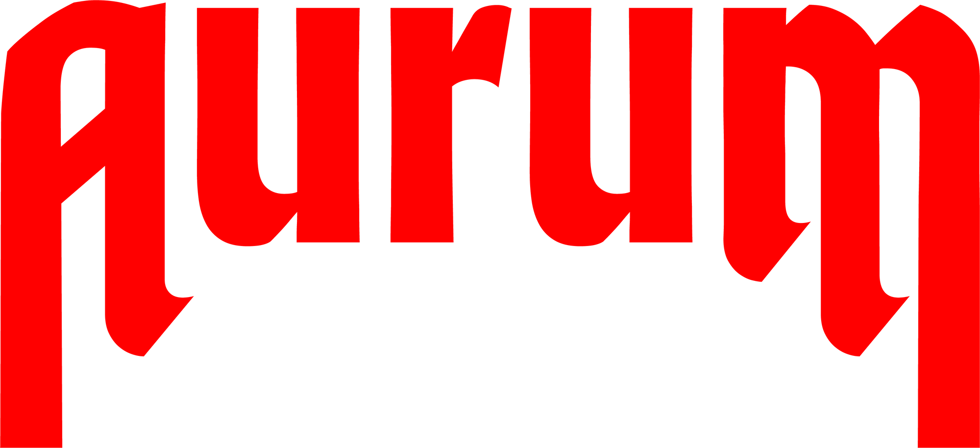 Red 'aurum' logo on a white background